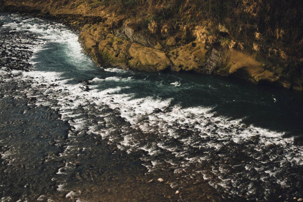 Free Image of Rugged river landscape at twilight 