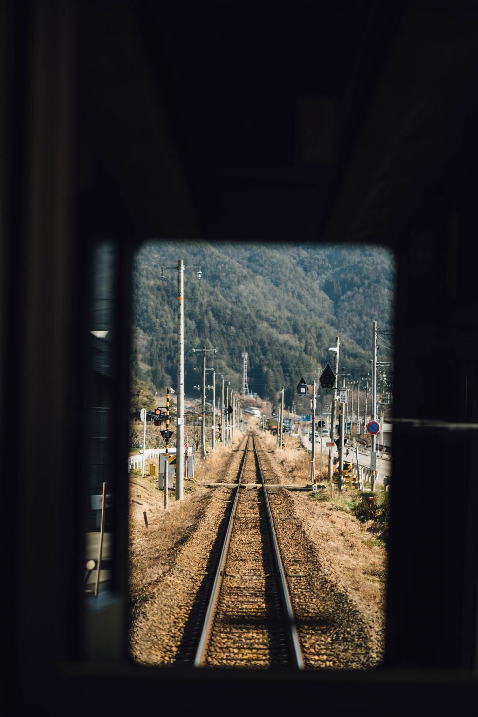 Free Image of Railway Perspective View from Train Window 