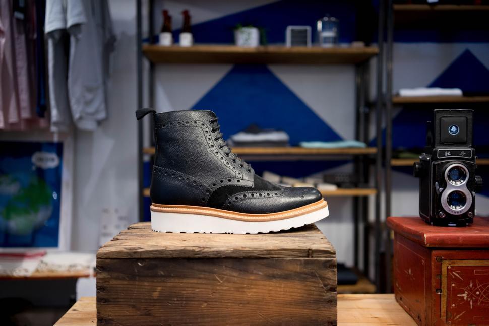 Free Image of Elegant leather boot on display in a boutique 