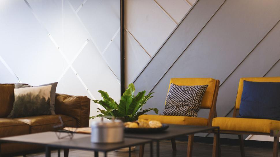 Free Image of Modern living room with stylish decoration 