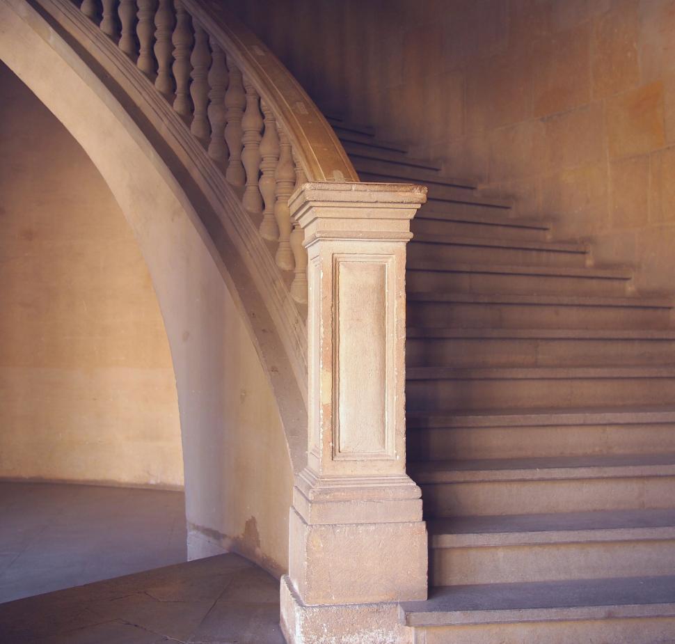 Free Image of Elegant spiral staircase with balusters 