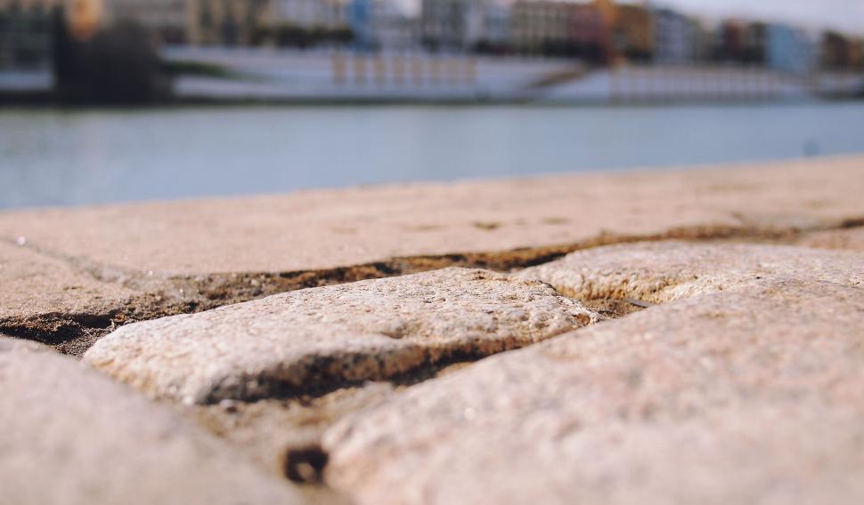 Free Image of Close-up view of textured pavement stones 