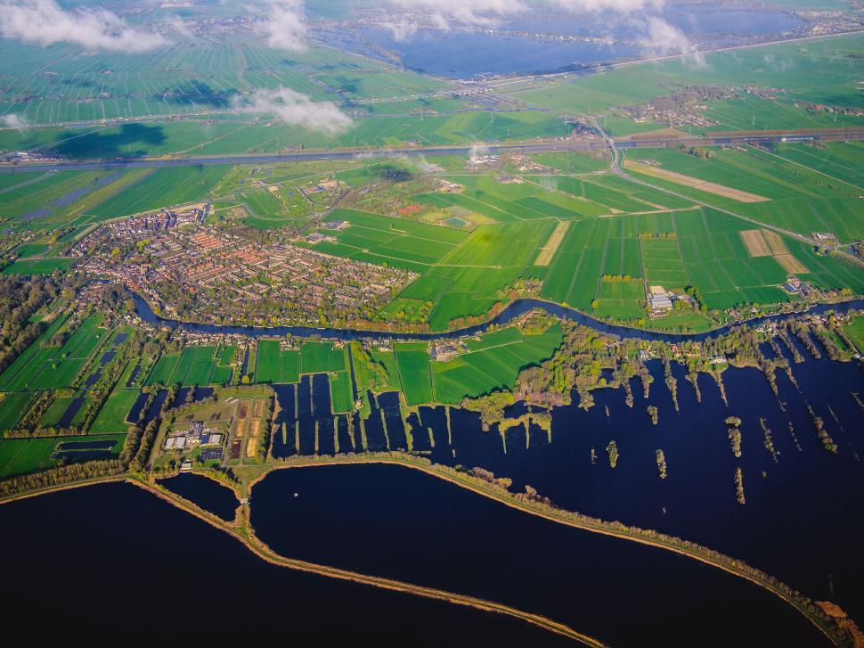 Free Image of Aerial landscape of green rural area 
