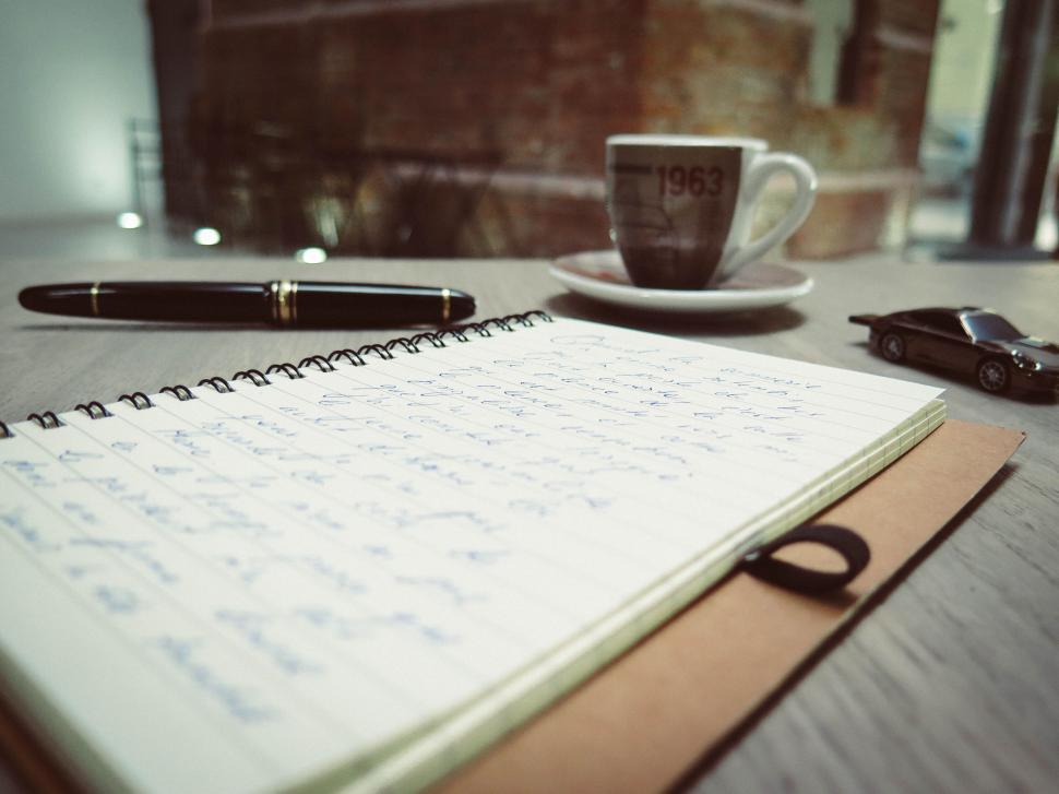 Free Image of Vintage-inspired workplace with coffee and notes 