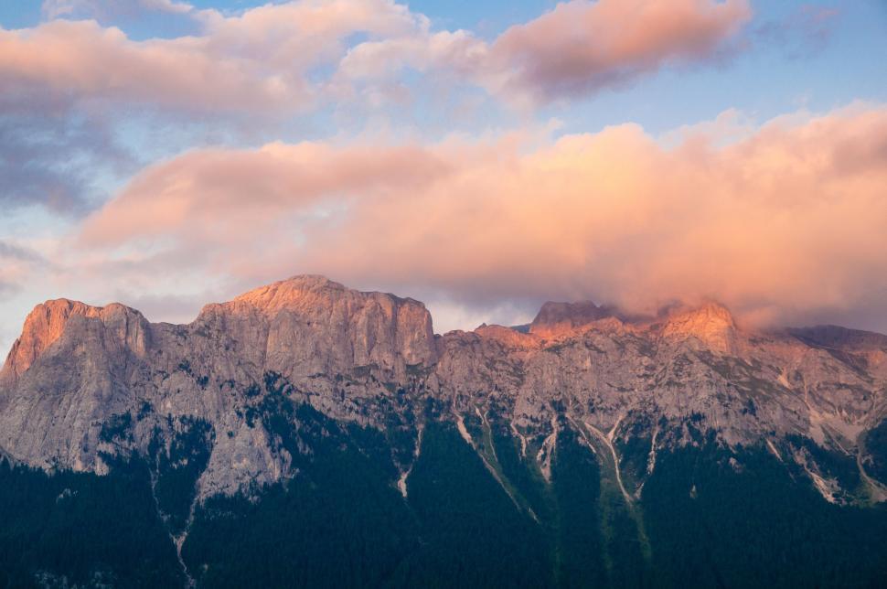 Free Image of Mountain facade at golden hour 