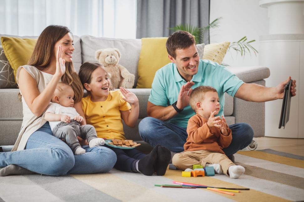 Free Image of Family selfie time at home 