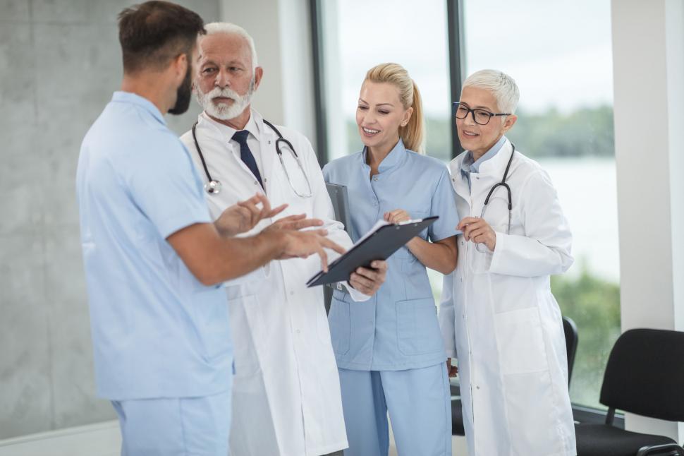 Free Image of Medical team discussing patient care 