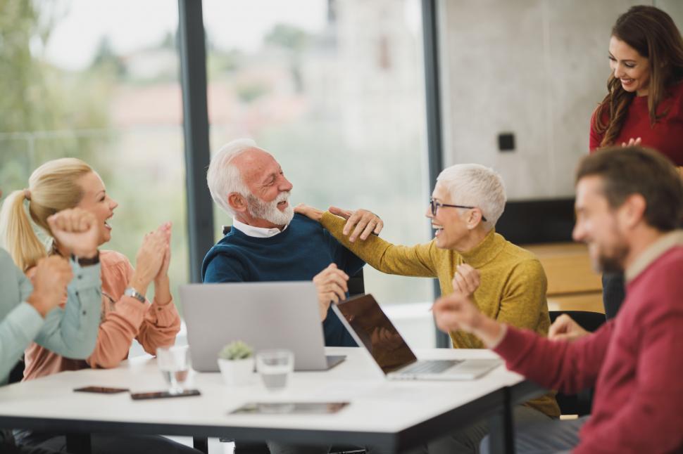 Free Image of Senior friends enjoying a joke 