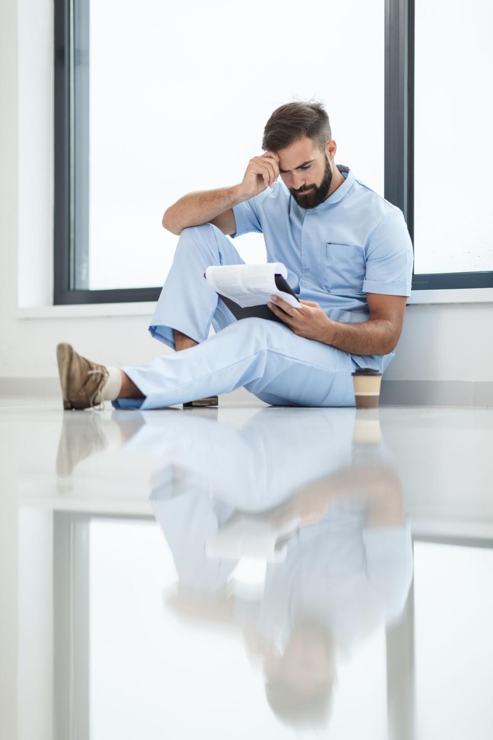 Free Image of Healthcare professional taking a break 