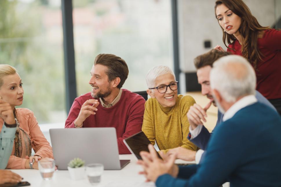 Free Image of Business team in an engaging discussion 