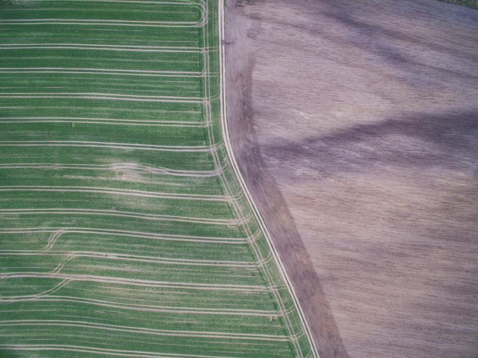 Free Image of Aerial view of patterned farmland 