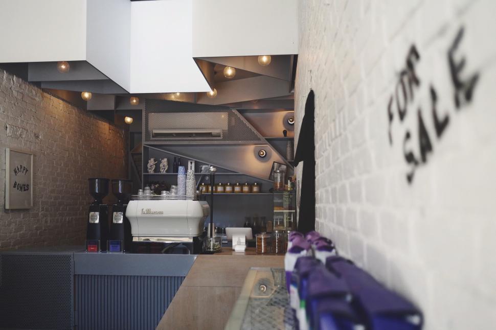 Free Image of Coffeehouse counter with modern design 