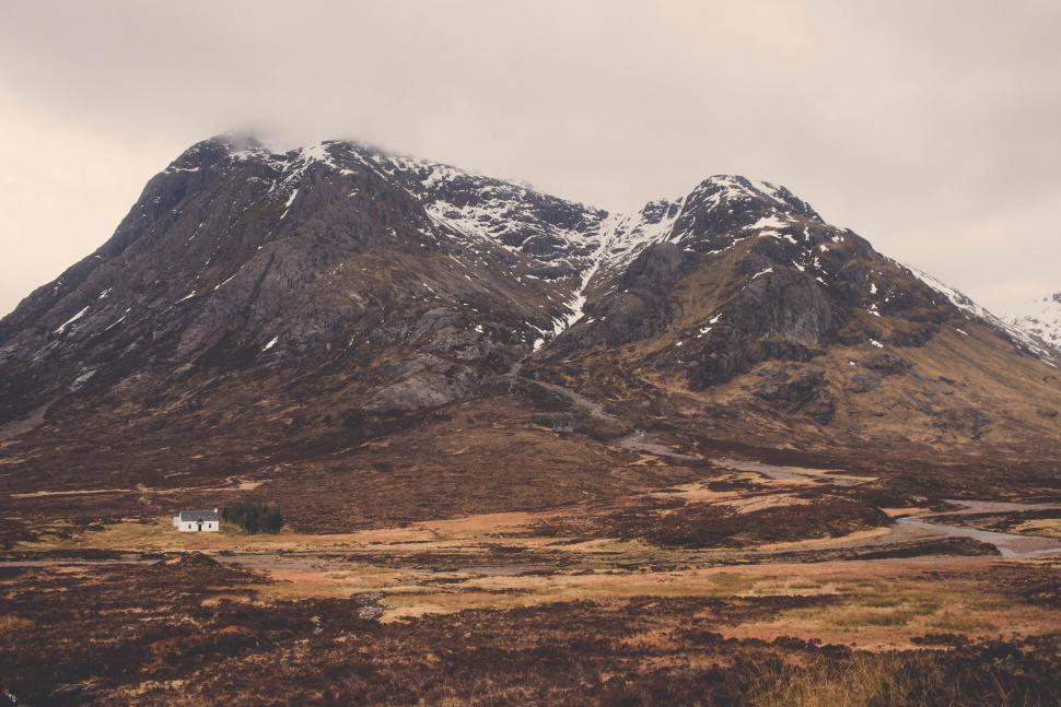 Free Image of Mountain landscape with isolated house 