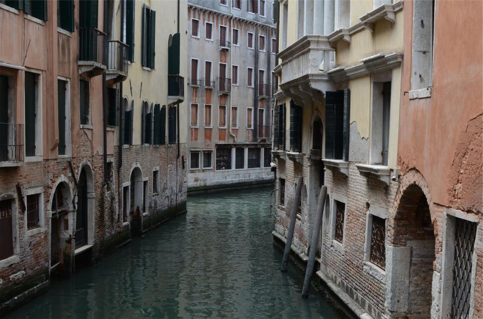 Free Image of Venetian canal between historic buildings 