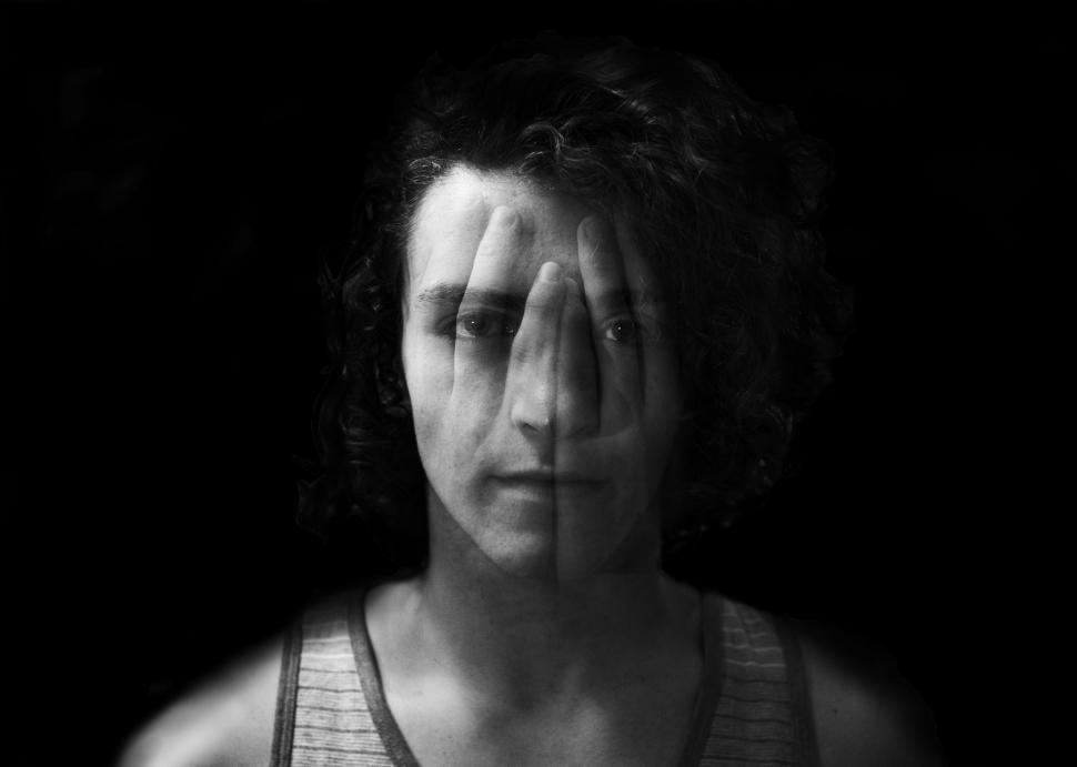 Free Image of Man with distorted face showing artistic double exposure 