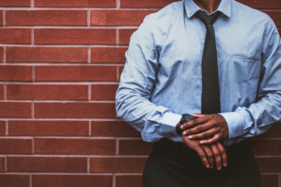 Free Image of Professional man in a blue dress shirt 