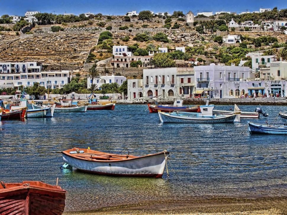 Free Image of Mykonos Harbor 