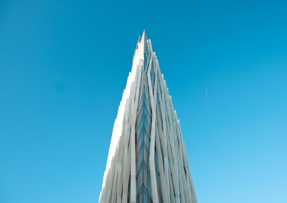 Free Image of Modern architectural building against blue sky 