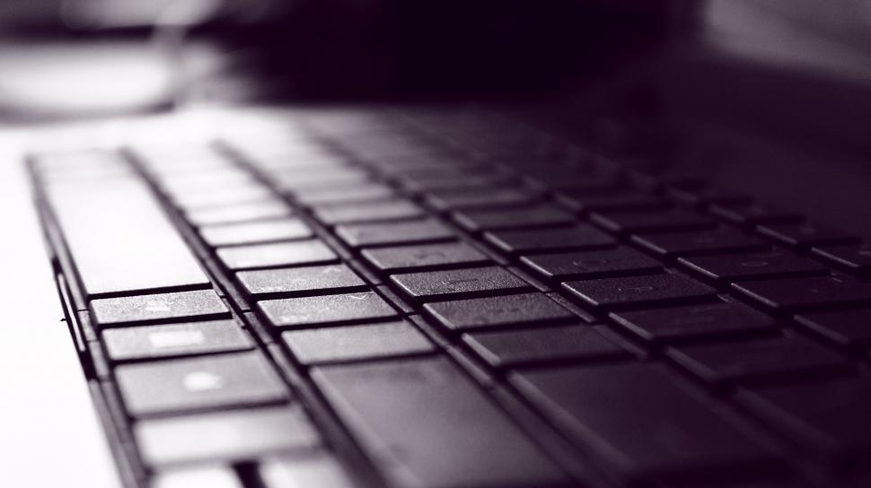 Free Image of Close-up of a black keyboard in monochrome 
