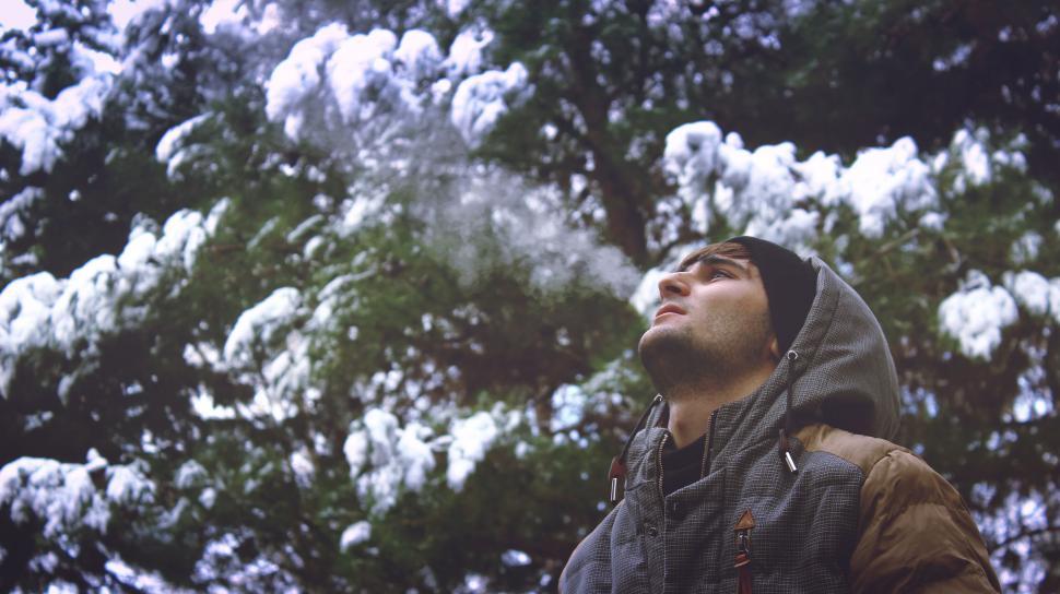 Free Image of Individual in hoodie with blurred face 