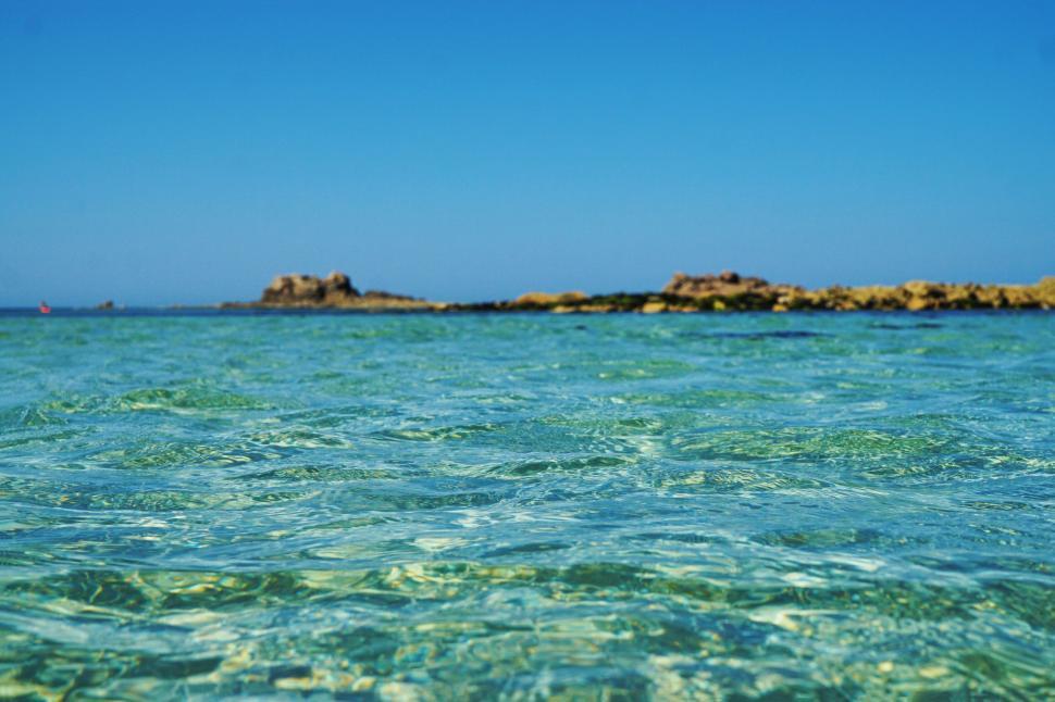 Free Image of Clear shallow sea over a coral reef 