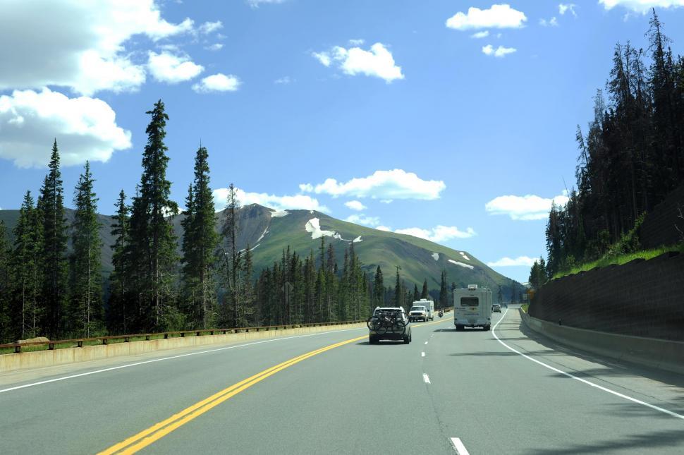 Free Image of Cars on Mountain Pass Road 
