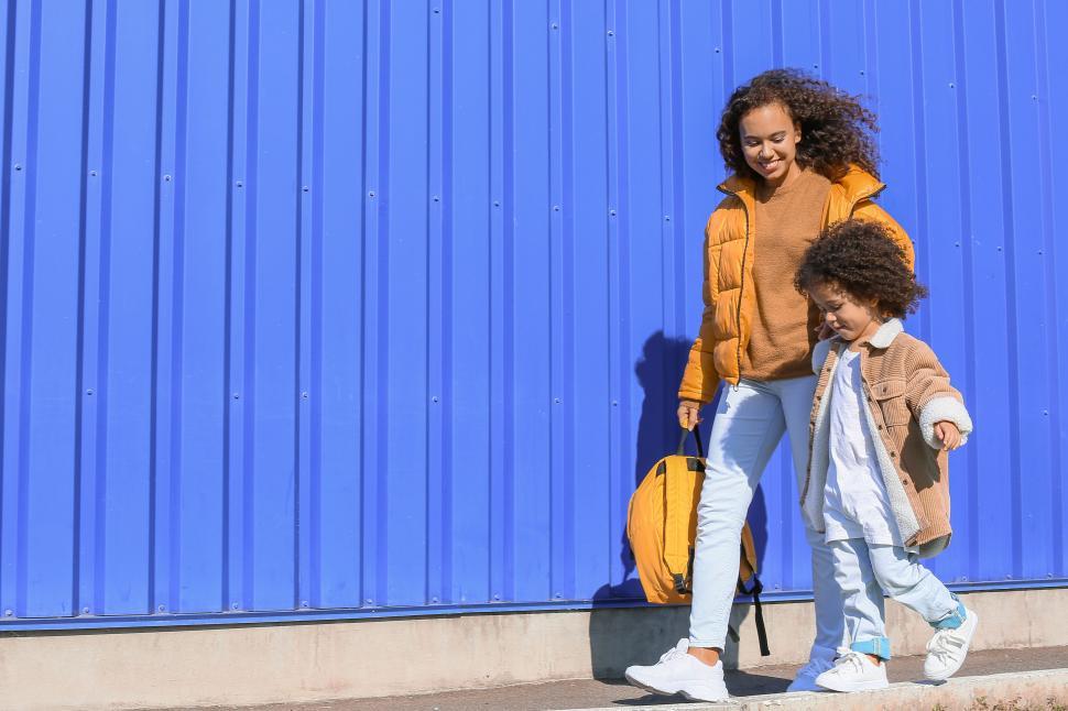 Free Image of Mother and child walking hand in hand 