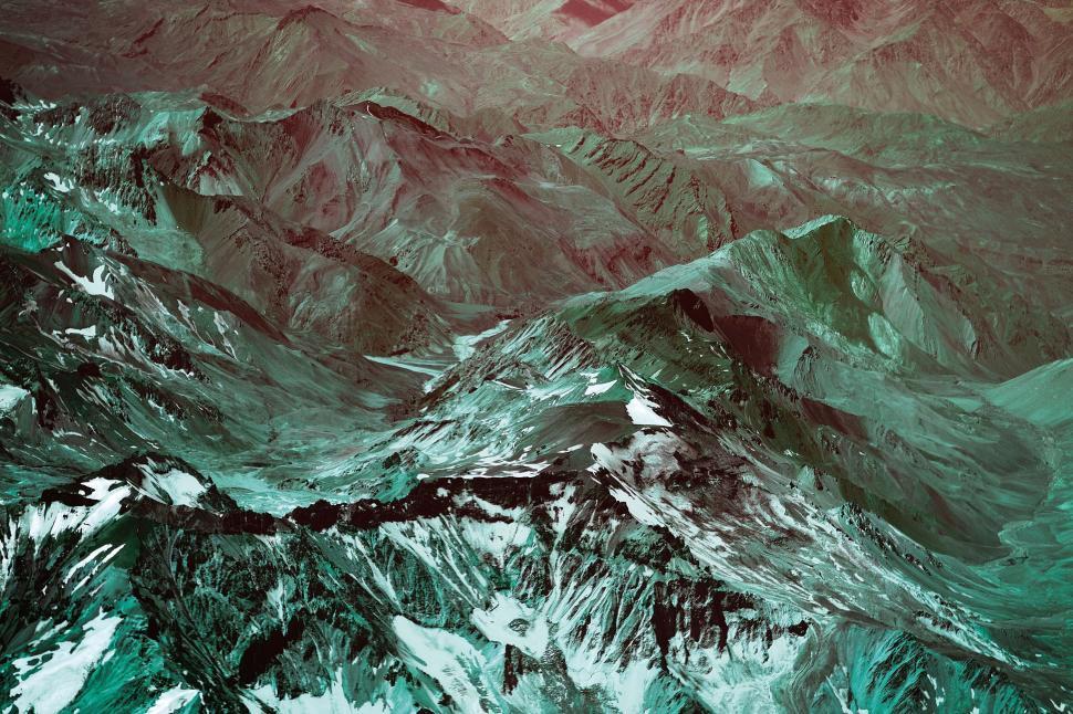 Free Image of Alien landscape with textured mountains 