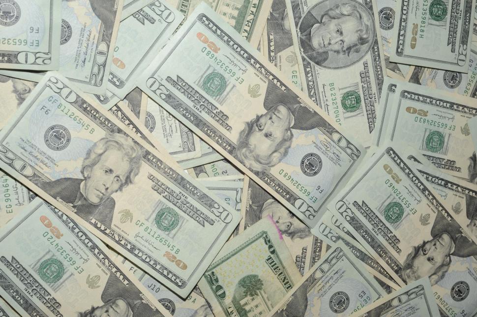Free Image of 20 dollar bank bills  