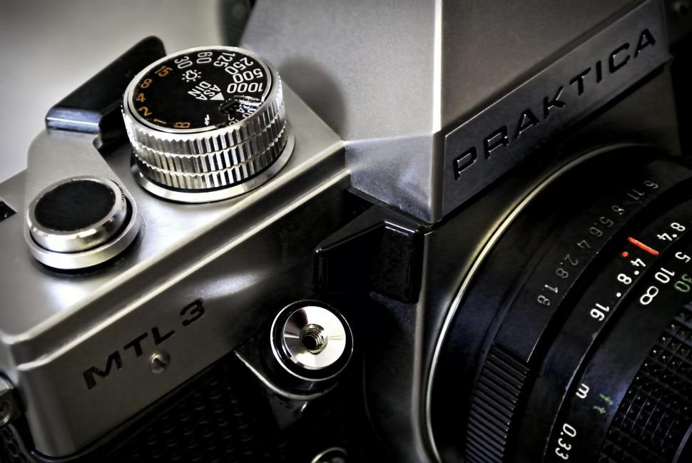 Free Image of Vintage PRAKTICA camera close-up shot 