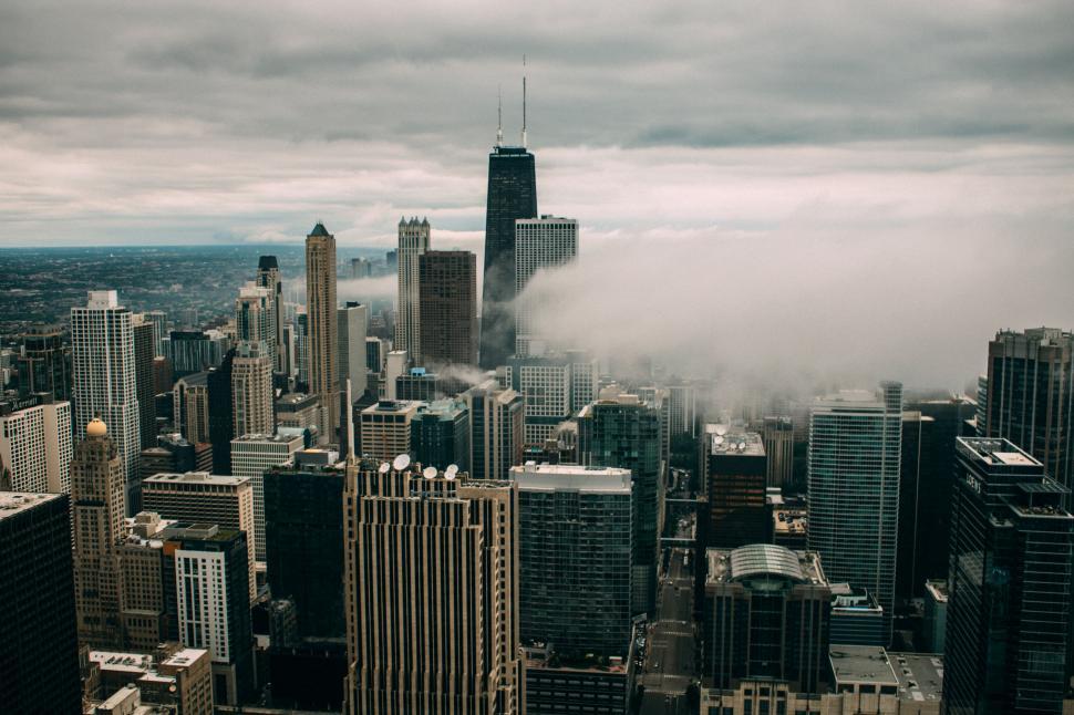 Free Image of Foggy cityscape from a high viewpoint 