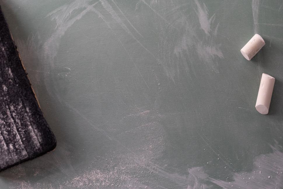 Free Image of Blackboard with chalk and eraser marks 