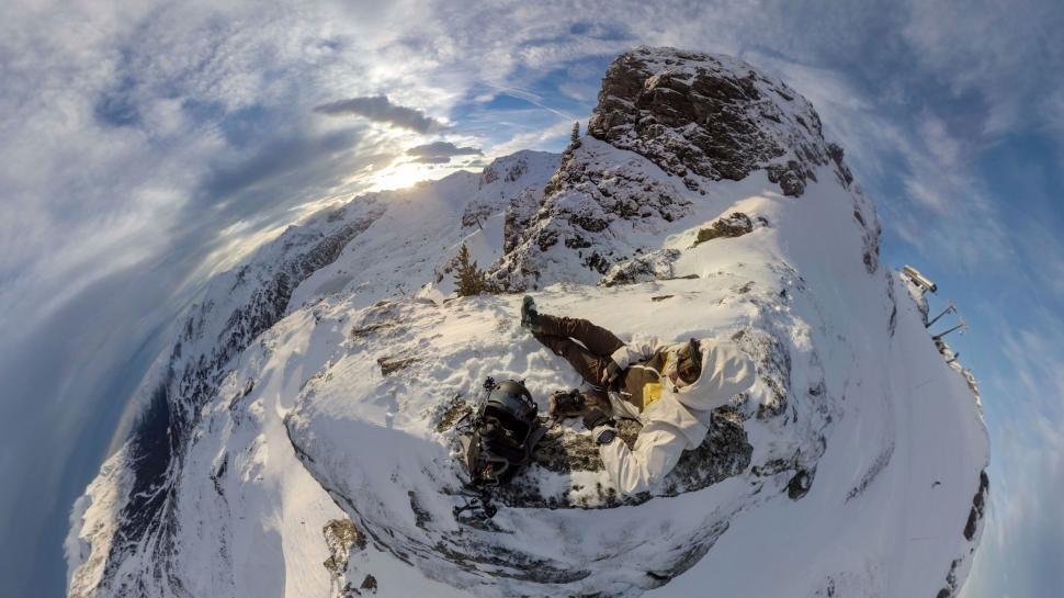 Free Image of Summit view from a mountain peak 