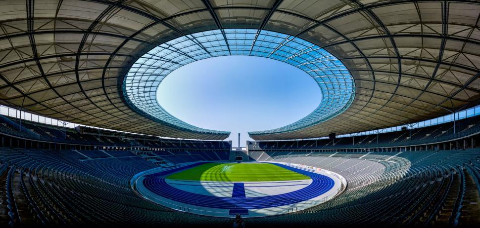 Free Image of Panoramic view of an empty stadium 
