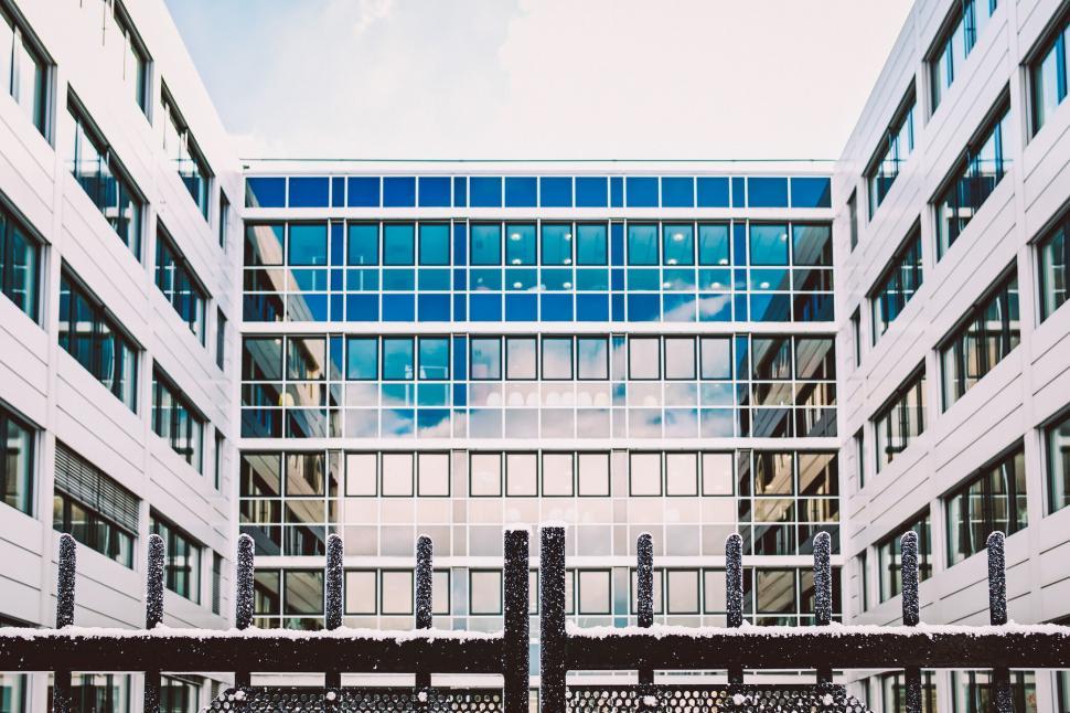 Free Image of Modern building facade with reflections 