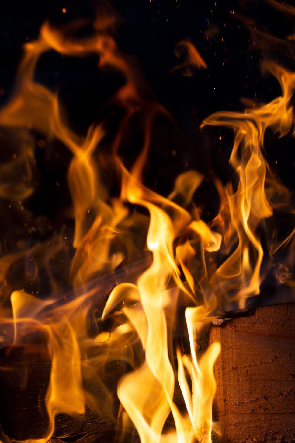 Free Image of Intense flames dancing in the dark 