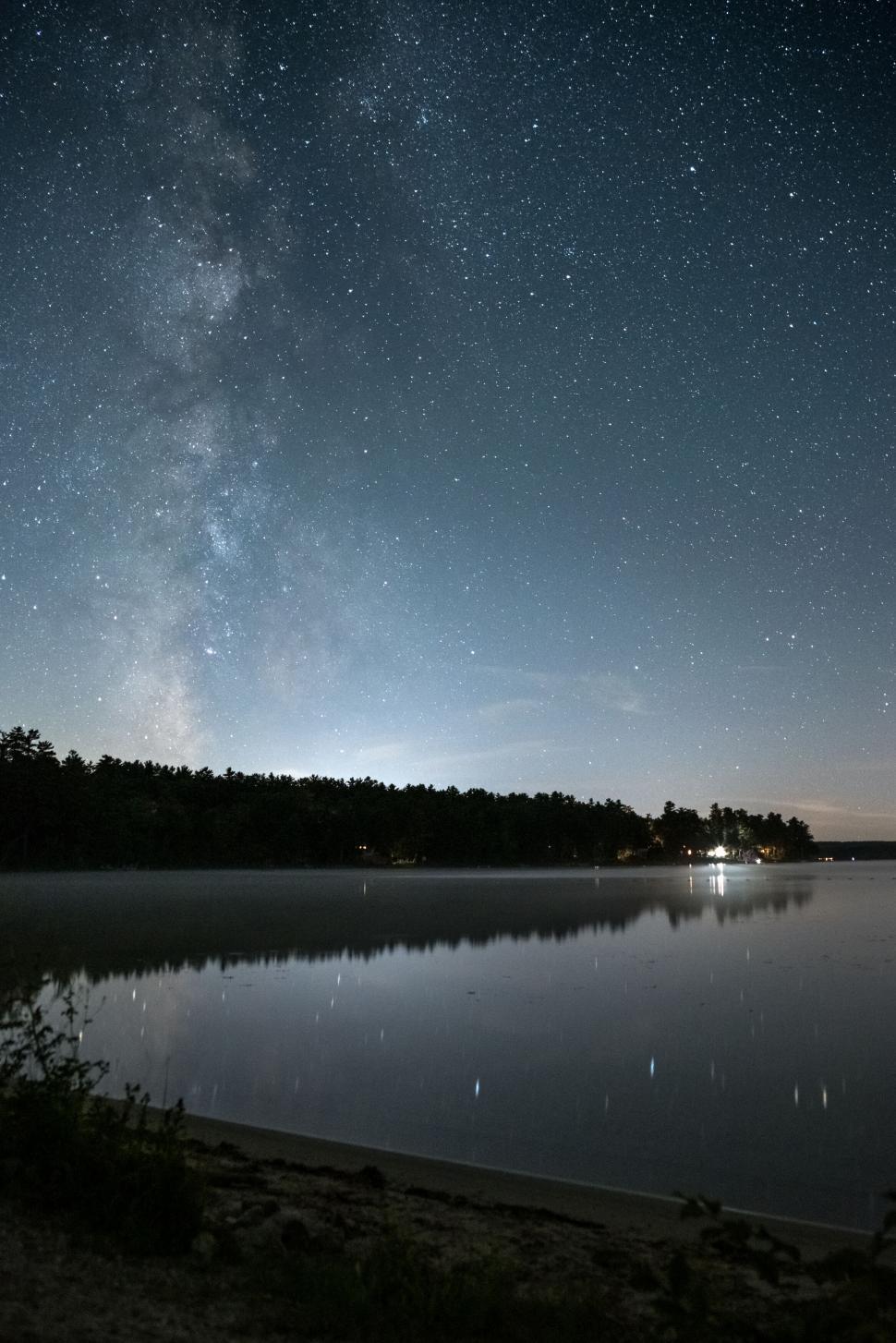 Free Image of Milky Way reflection over a calm lake 