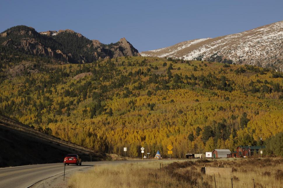 Free Image of Green Mountain slope with road  