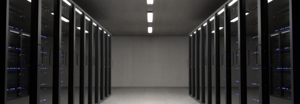 Free Image of Data center with rows of server equipment 