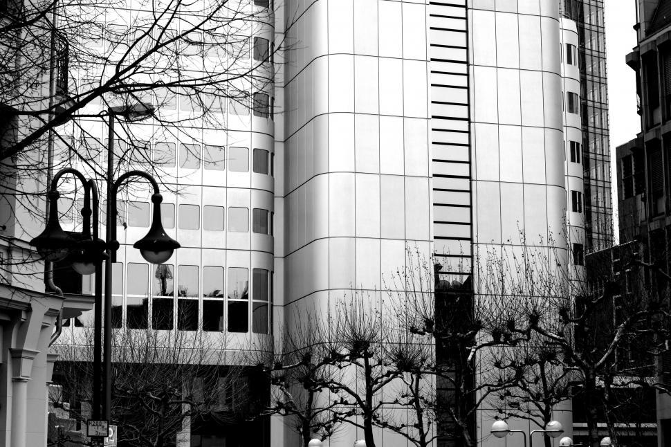 Free Image of Black and white urban architectural scene 