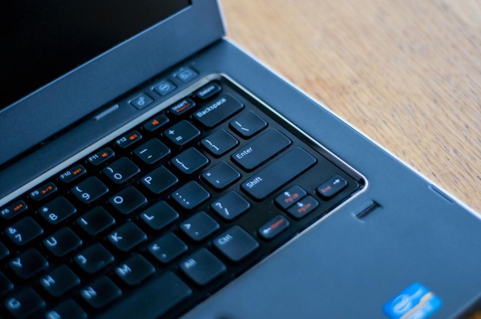 Free Image of Laptop keyboard focused on Enter key 