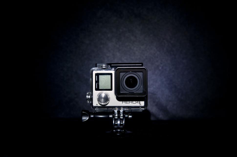 Free Image of Professional action camera on a dark background 