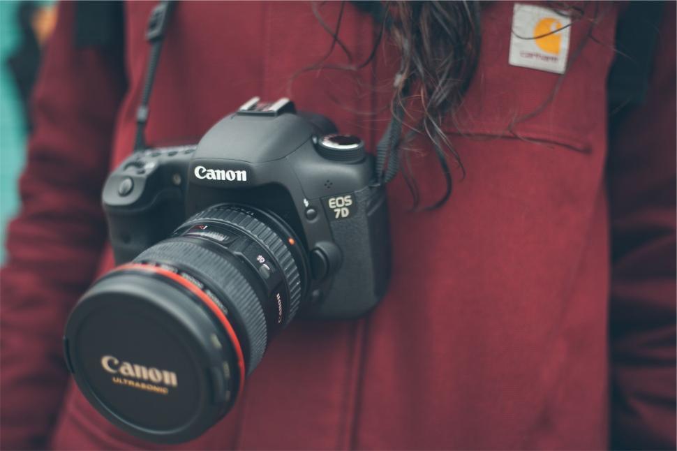 Free Image of Photographer holding a professional camera 