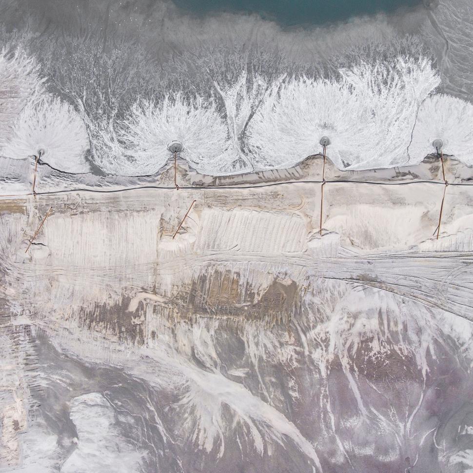 Free Image of Abstract frozen landscape from aerial view 