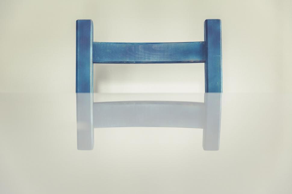 Free Image of Minimalistic blue stool isolated on white 