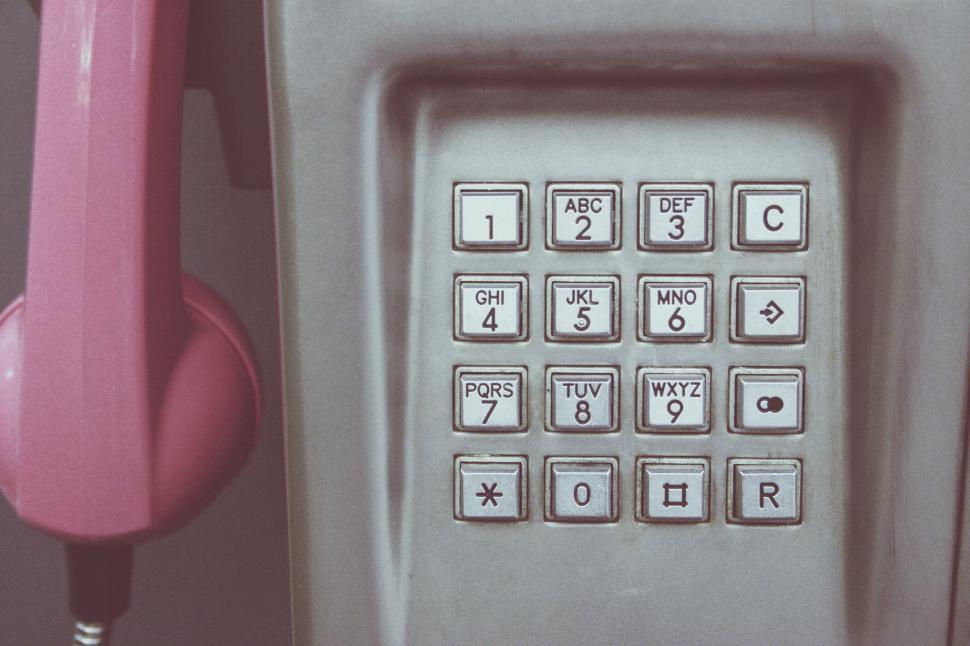 Free Image of Vintage payphone keypad close-up image 