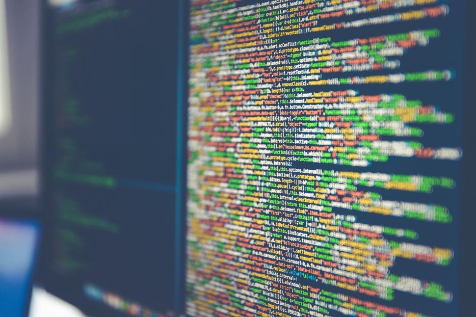 Free Image of Colorful coding on computer screens 