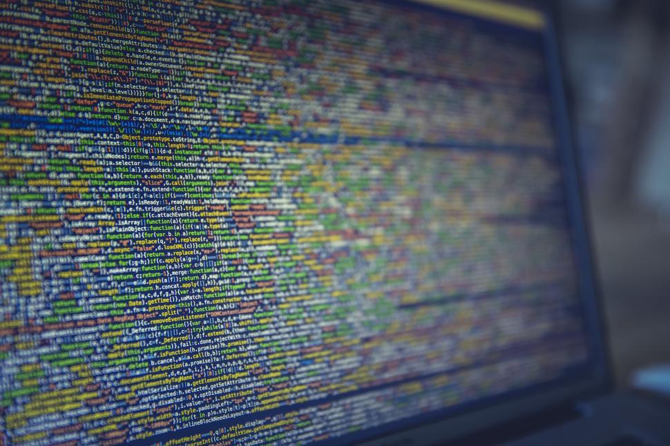 Free Image of Coding screen with colorful software code 