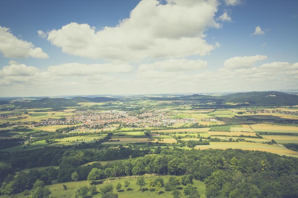Free Image of Aerial view of a rural landscape 