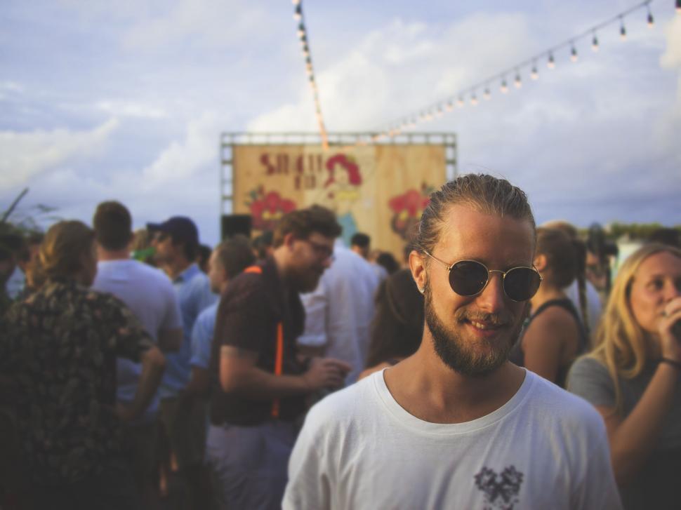 Free Image of Crowd enjoying outdoor music festival 